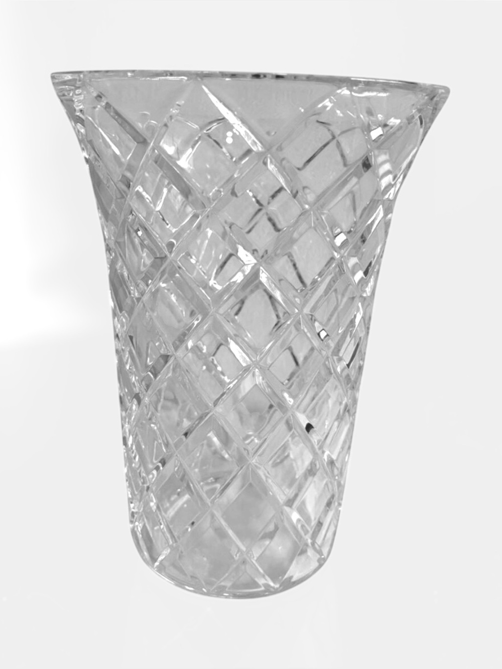 Tiffany & Co Joseph Riedel 11" Diamond Cut Crystal Vase